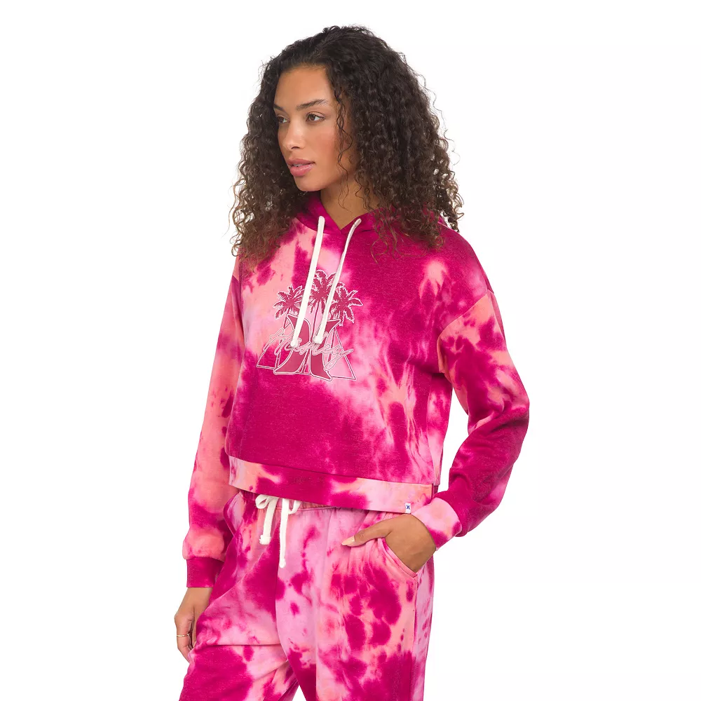 Juniors' Hurley Tie Dye Cropped Boyfriend Hoodie - Image 3