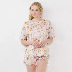 Women's LC Lauren Conrad Satin Pajama Top & Pajama Shorts Sleep Set