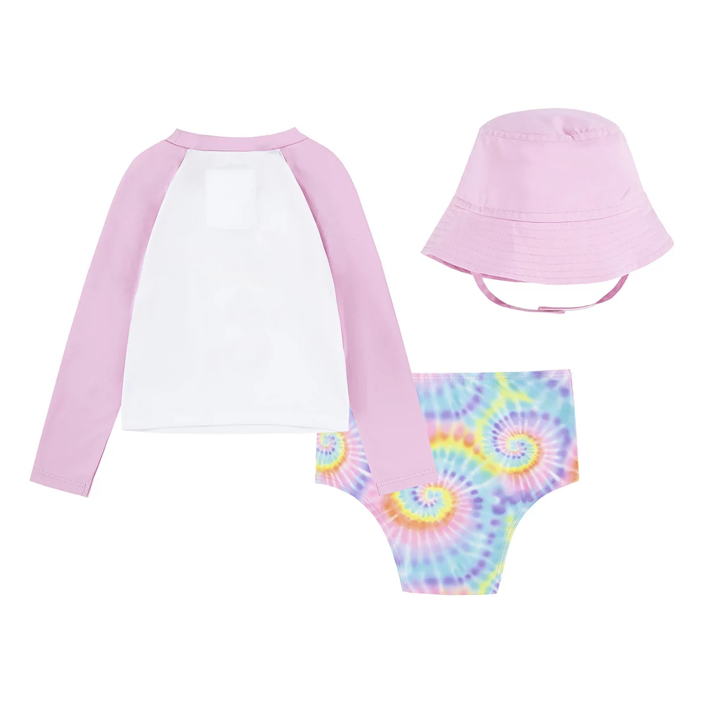 Baby Girl Hurley UPF Swim & Bucket Hat Set - Image 3