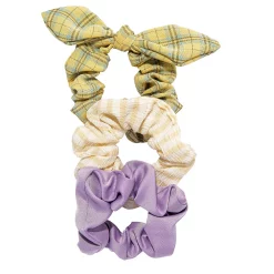SO® 3 Pack Plaids With Bow Scrunchie Set
