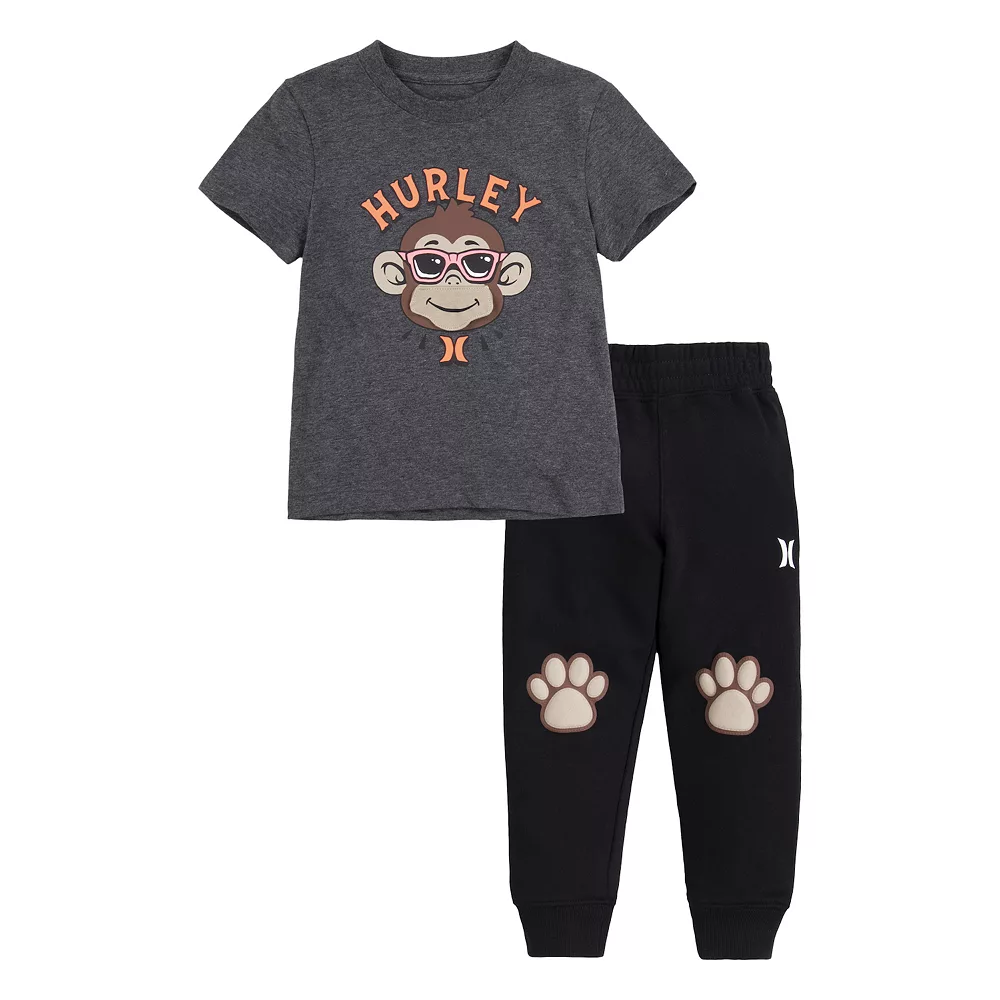 Toddler Boys Hurley Animal Tee and Joggers Set