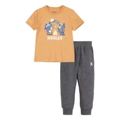 Toddler Boys Hurley Camping T-Shirt and Joggers Set
