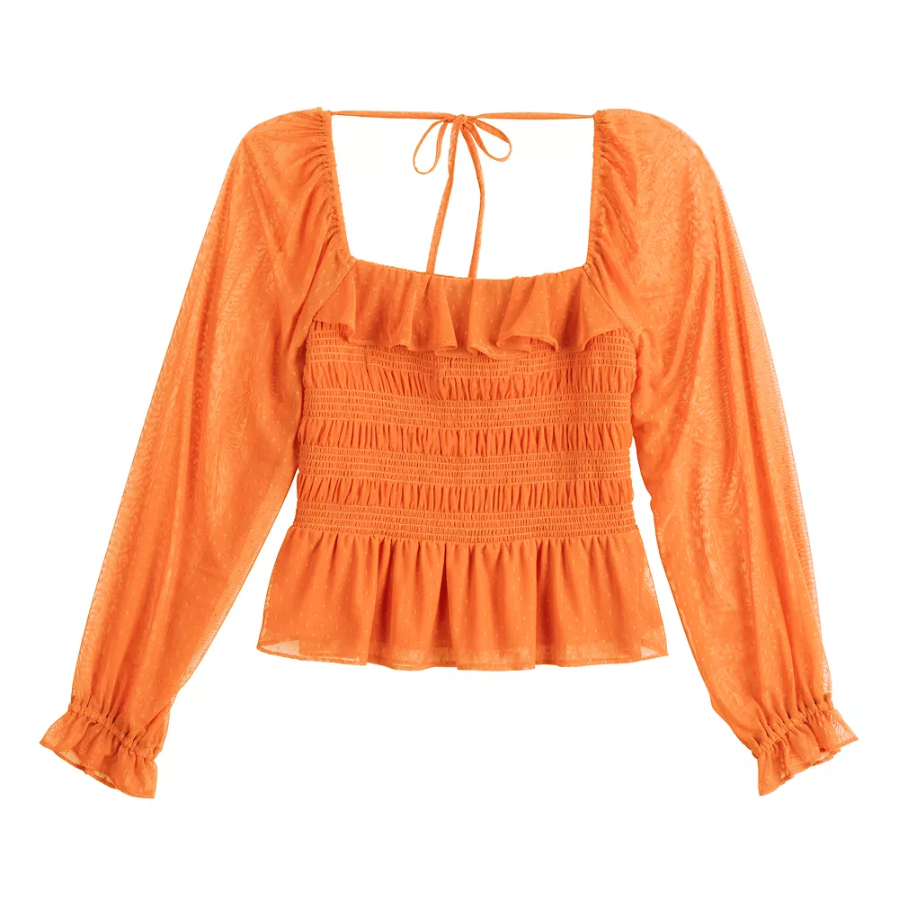 Women's LC Lauren Conrad Smocked Peplum Top - Image 6