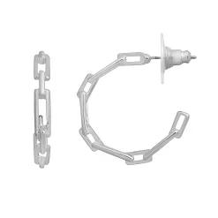 LC Lauren Conrad Rectangular Links Nickel Free Hoop Earrings