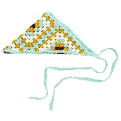 SO® Multicolor Square Pattern Turquoise Crochet Bandana