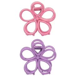 SO® Purple And Pink Metal Flower Claw Clip Set